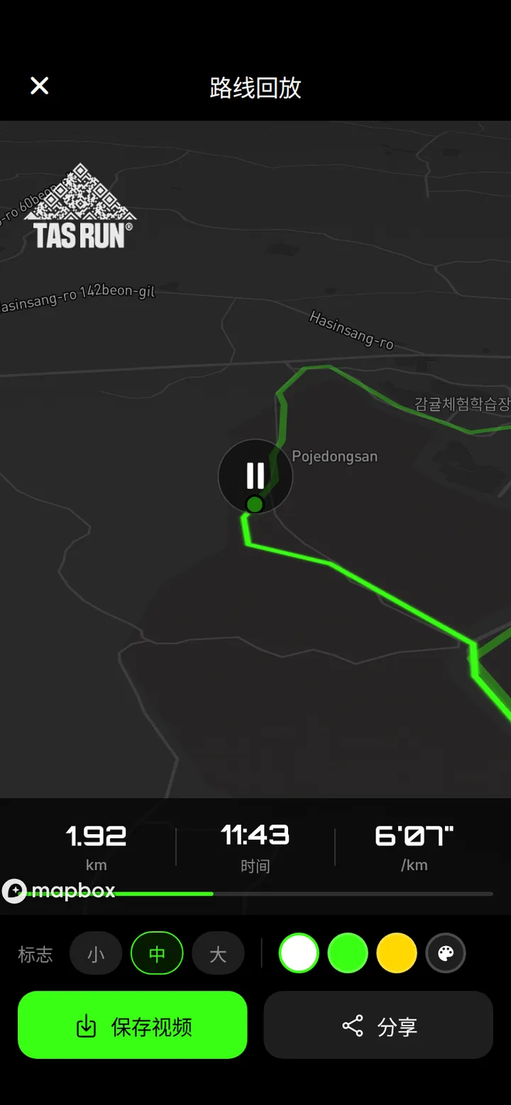 TAS RUN 路线回放界面